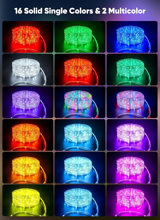 Minetom Color Changing Rope Lights: 72 Ft 220 LED Outdoor String Lights - Image 2
