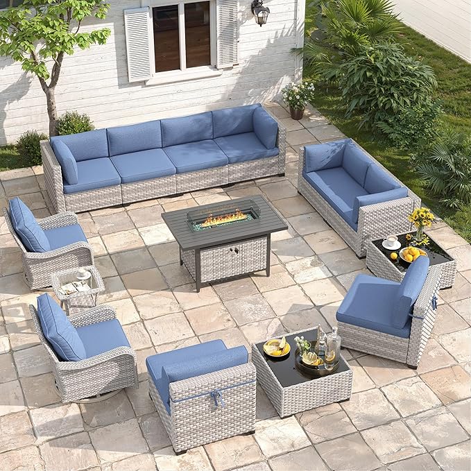 10-Seat Outdoor Wicker Patio Furniture Set by MASIONBACKYARDS