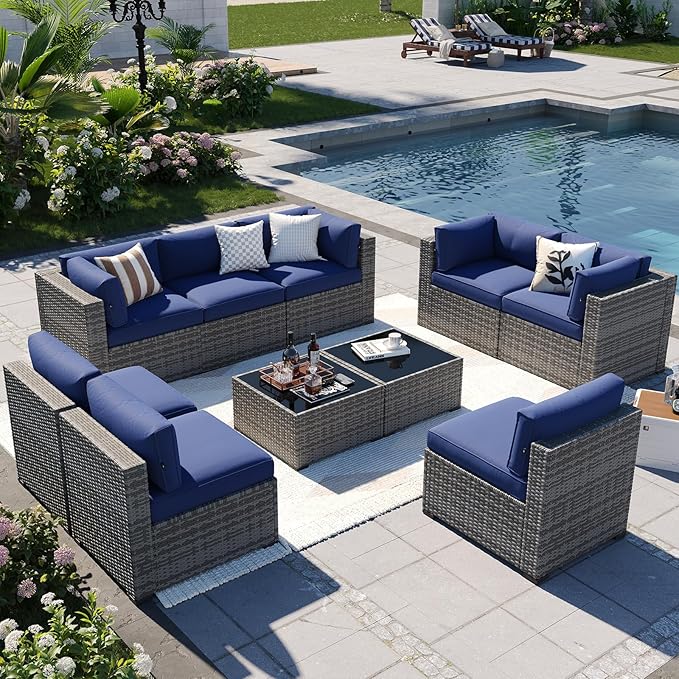 Aoxun Patio Furniture Sets, 10-Piece Outdoor Patio Furniture by Aoxun