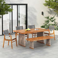 Christopher Knight Home Pasco Acacia Wood Outdoor Dining Table Set by ChristopherKnightHome
