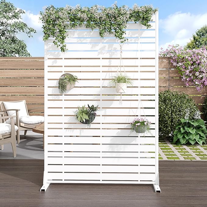 Casaphoria 72" H x 47" W Metal Privacy Screen, Outdoor Freestanding Decorative - Image 2
