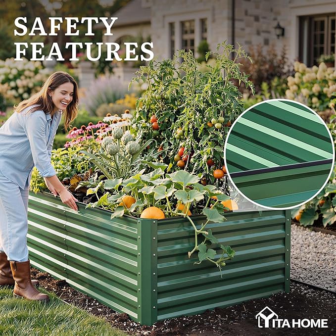YITAHOME 6pcs 8x4x2 ft Galvanized Raised Garden Bed Kit, Large Metal Planter Box - Image 6