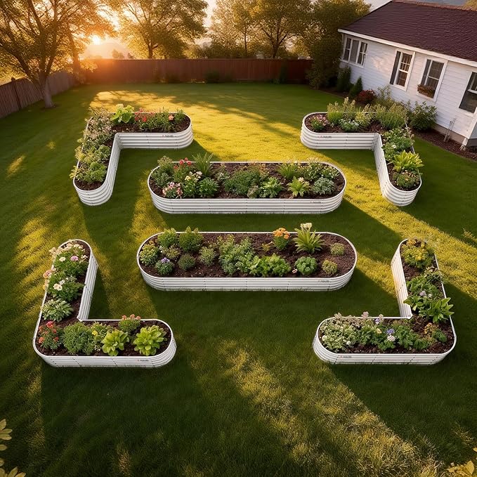 A ANLEOLIFE Set of 6, 18 Inch Tall Antique White Raised Garden Beds Kit - Image 3