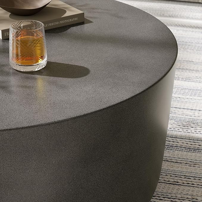 Modway Brion 34 Inch Round Concrete Coffee Table – Indoor/Outdoor Tapered - Image 8