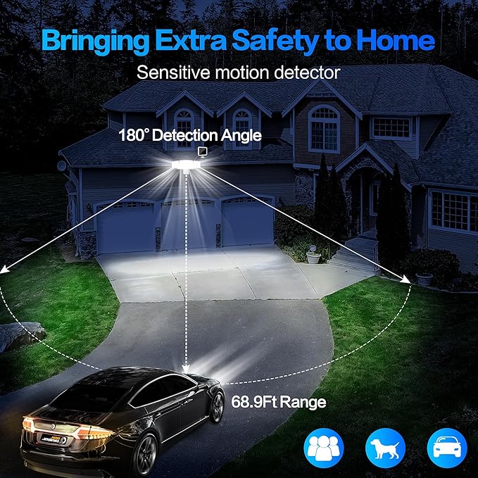 Energetic Solar Outdoor Lights, 1800LM 150 LED Security Motion Sensor Outdoor - Image 2