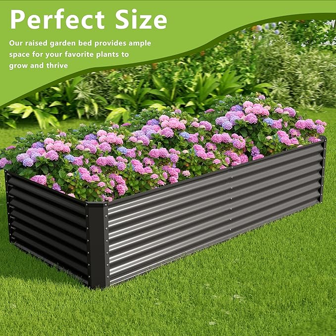 8x2x2FT Galvanized Raised Garden Bed, Galvanized Planter Boxes Outdoor - Image 5