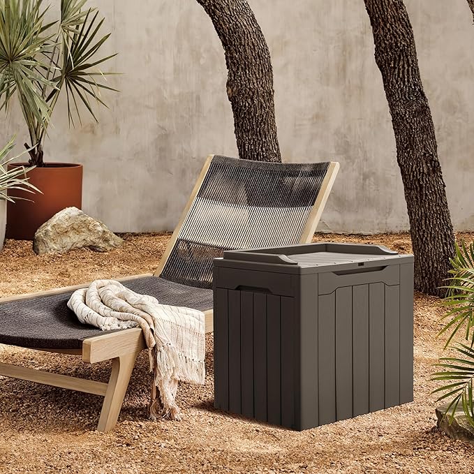 Greesum 31 Gallon Resin Deck Box All Weather Outdoor Storage Boxes - Image 3