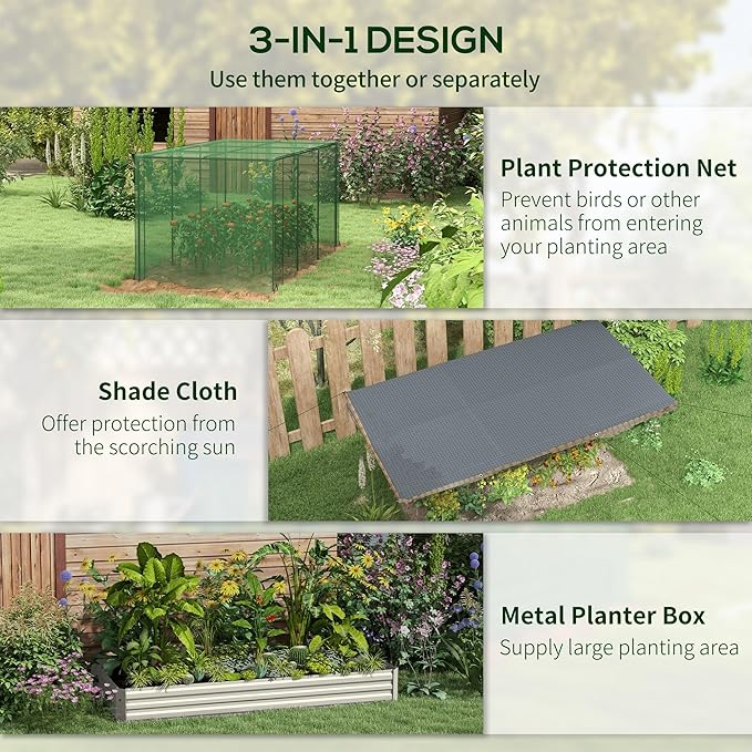 Outsunny 7.3 x 3.4 x 1 ft Galvanized Raised Garden Bed - Image 3
