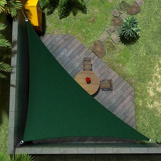 Amgo Custom Size 21' x 21' x 29.7' Green Right Triangle Sun Shade Sail UPF50+ by Amgo