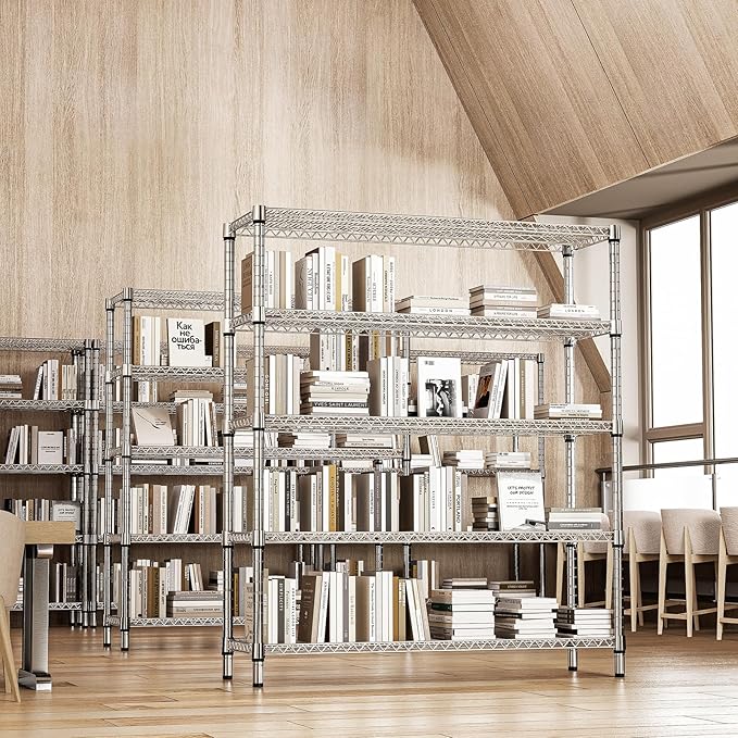 3500LBS 59" W 5 Tier Storage Shelves Rack Metal Wire Shelving Unit, Storage - Image 4