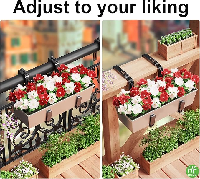 HFHOME 2PCS Adjustable Planter Box Brackets, Brackets - Image 7
