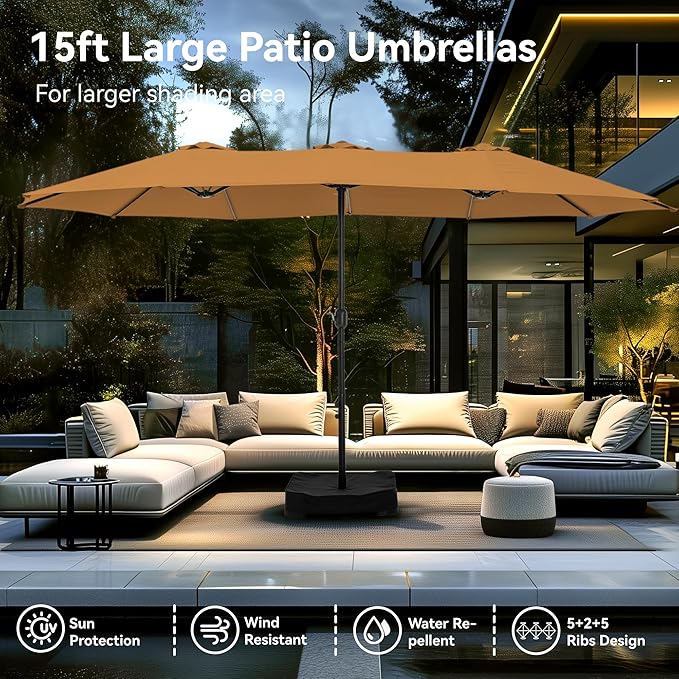 PHI VILLA 15ft Large Patio Umbrellas - Image 3