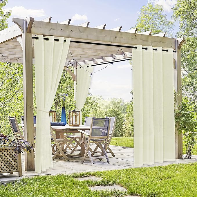 RYB HOME Sheer Curtains Outdoor by RYBHOME