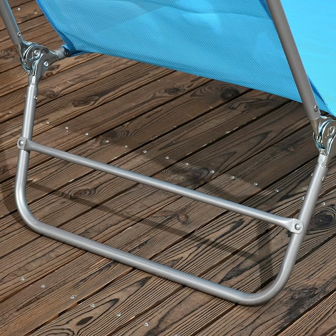 Outsunny 2 Piece Folding Chaise Lounge Chairs, Pool Sun Tanning Chairs - Image 7