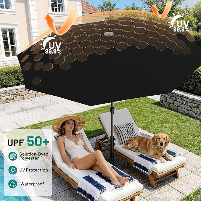 AreShark 9 FT Patio Umbrella for Outdoor, Outdoor Table Umbrella - Image 4