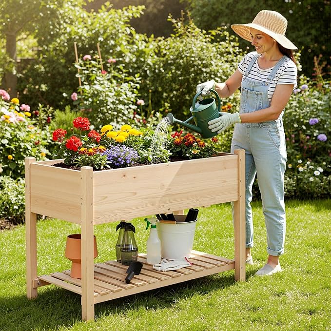 Yaheetech 47x23x32in Wooden Raised Garden Bed - Image 8