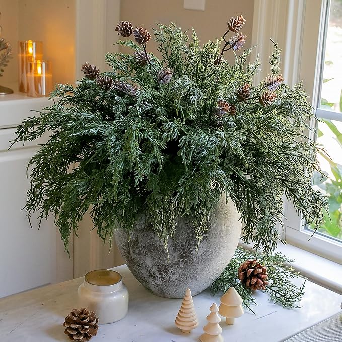 Faux Cedar Stems Artificial Norfolk Pine Branches - Image 9