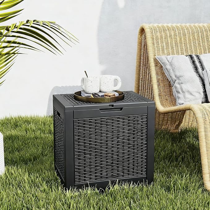 NEWBULIG 31 Gallon Deck Box, Weatherproof Resin Lockable Outdoor Storage - Image 7