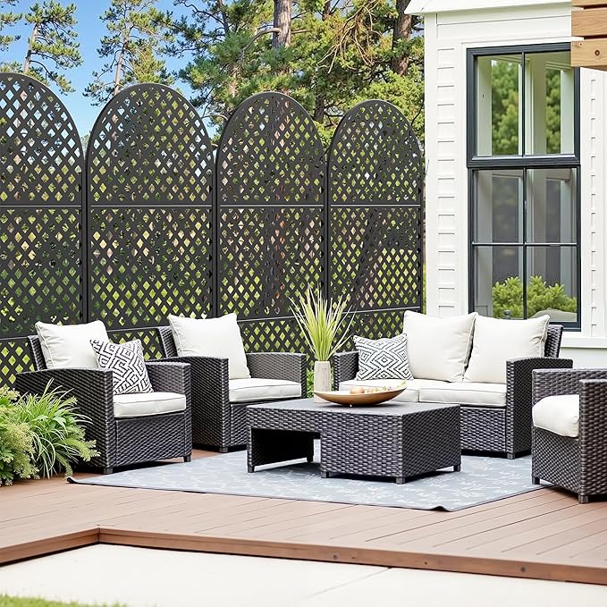 Casaphoria 72" H x 35" W Arched Metal Privacy Screen - Image 3
