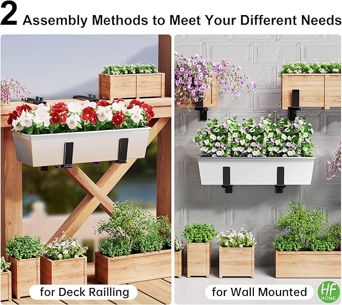 HFHOME 2PCS Adjustable Planter Box Brackets, Brackets - Image 4