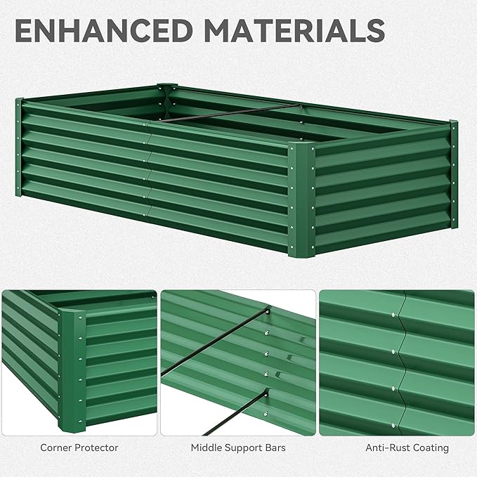 YITAHOME 6x3x1.5 2pcs Large Raised Garden Bed Kit, Galvanized Metal Planter Box - Image 8