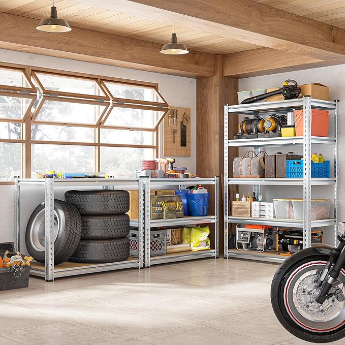 REIBII Garage Shelving, 5 Tier Storage Shelves Load 2400LBS, Adjustable Garage - Image 2