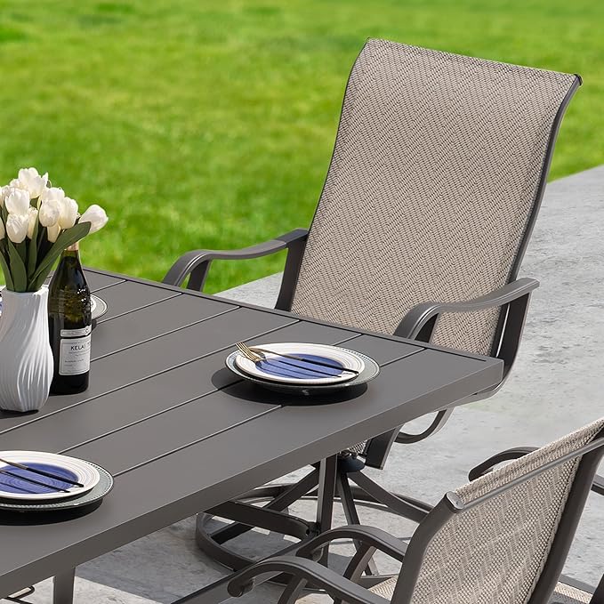 NUU GARDEN 7-Piece Outdoor Dining Table Set, All Weather Table - Image 4