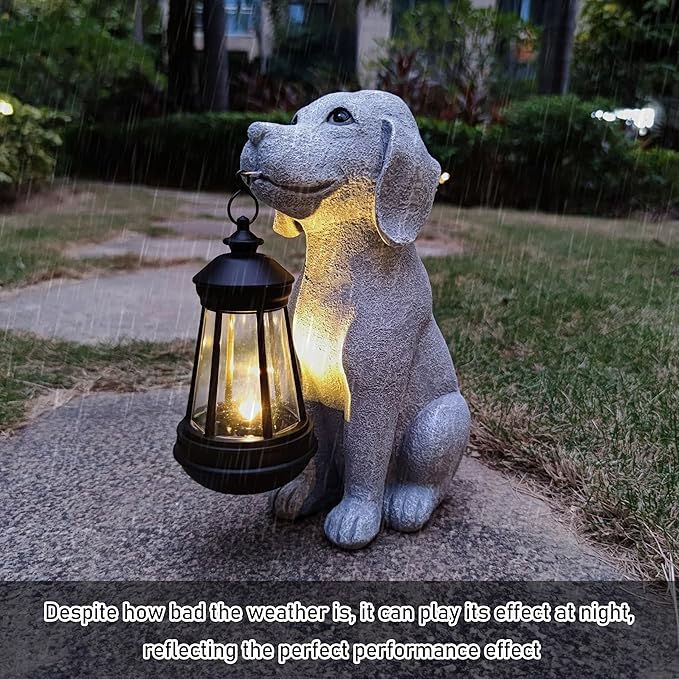 Solar Dog Outdoor Garden Statue - Image 3