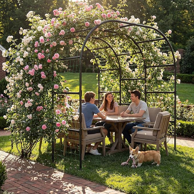 DoCred Garden Arch Trellis for Climbing Plants, 88 Inch Large Garden Trellises - Image 2
