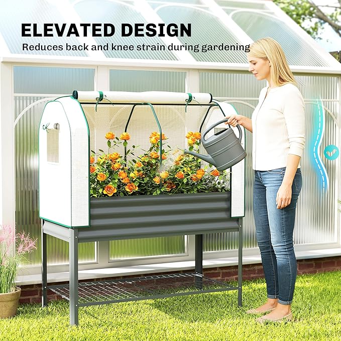 Outsunny Galvanised Raised Garden Bed - Image 5