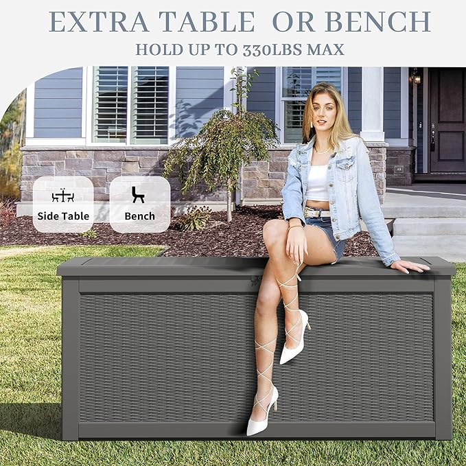 Outdoor Storage Box, Resin Deck Boxes Indoor and outdoor, Waterproof Storage - Image 4