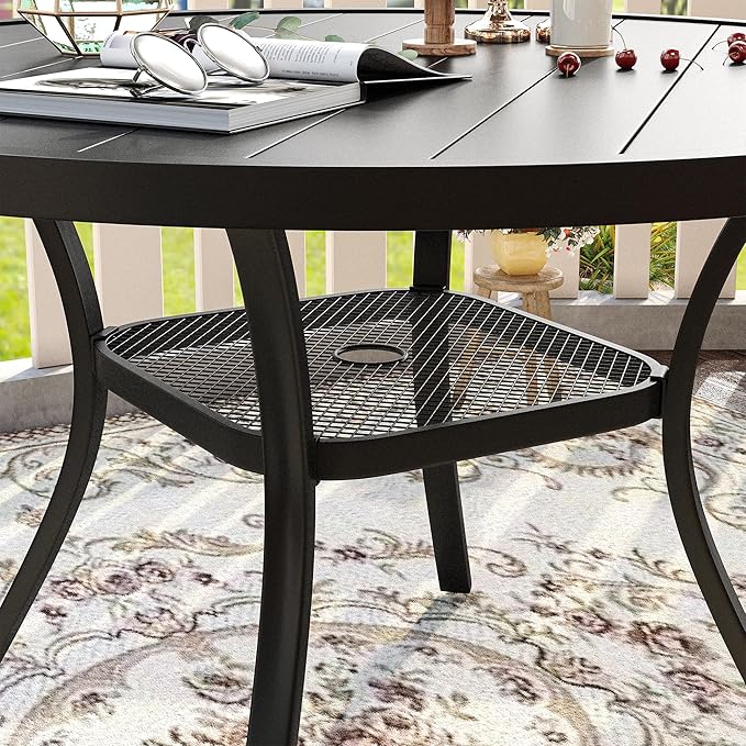 VICLLAX Patio Dining Set for 6, Outdoor Furniture Set Includes 47.2" Round - Image 2