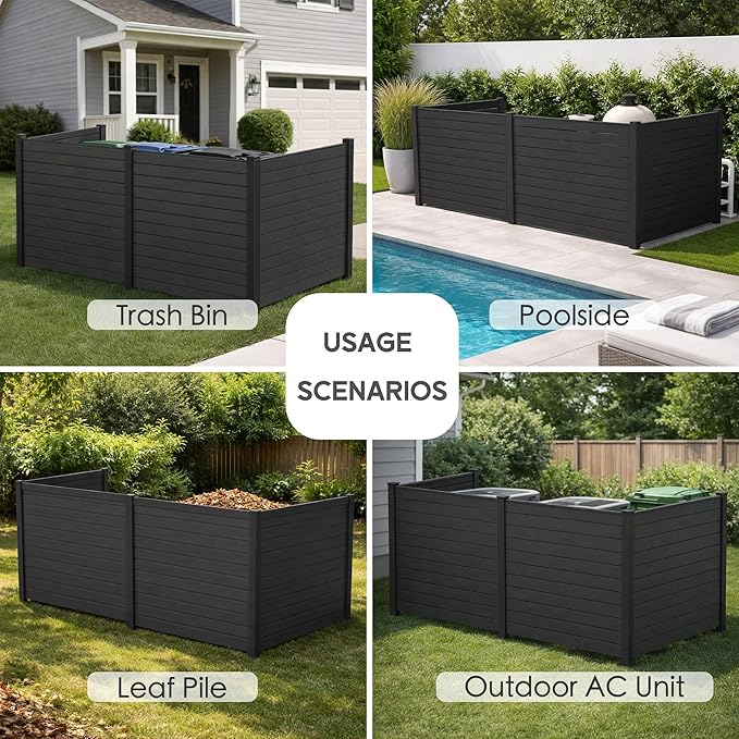 Kozyard 50" W x 48" H Outdoor Privacy Screens Aluminum Post, Air Conditioner - Image 5