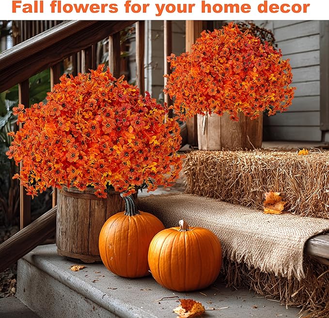 Artificial Fall Flowers Outdoor Fake Mums - Image 6