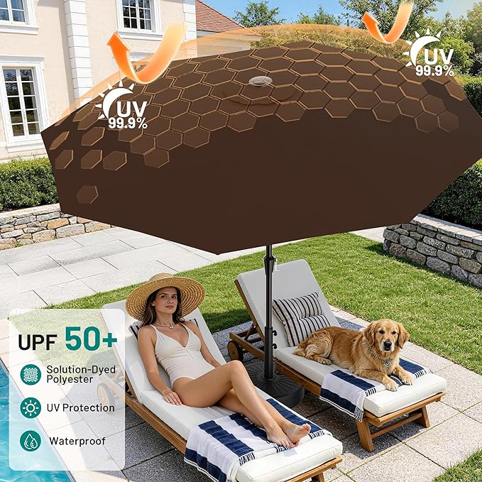AreShark 9 FT Patio Umbrella for Outdoor, Outdoor Table Umbrella - Image 4