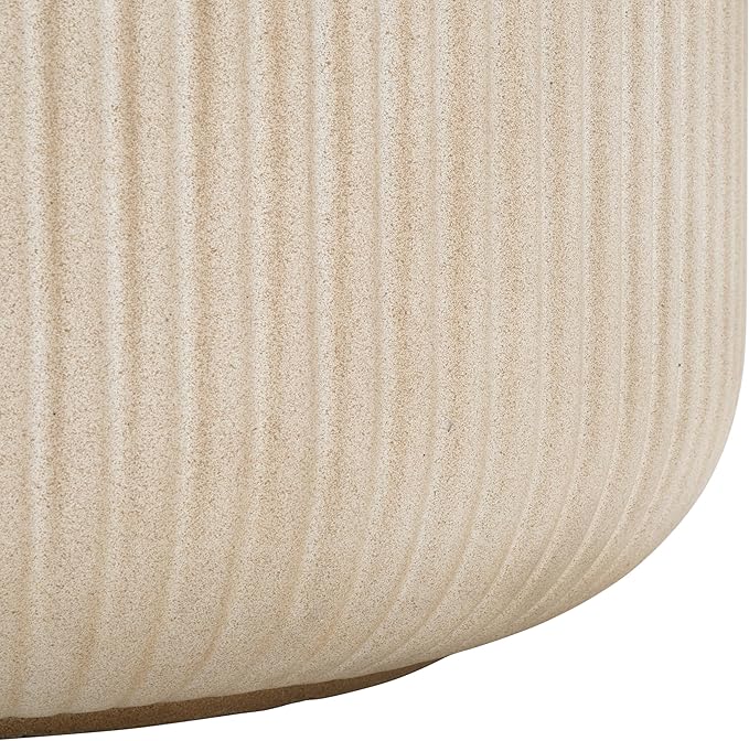 SAFAVIEH Outdoor Collection Lucca Beige Cement Ficonstone Planter Pot - Image 6