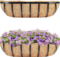 HFHOME 2 Pcs 24" Window Box Deck Railing Planter by HFHOME