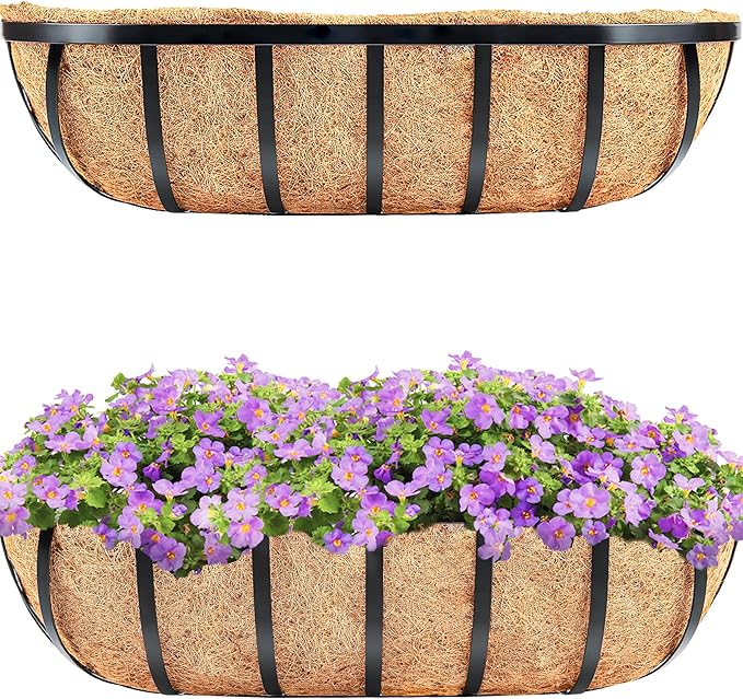 HFHOME 2 Pcs 24" Window Box Deck Railing Planter by HFHOME
