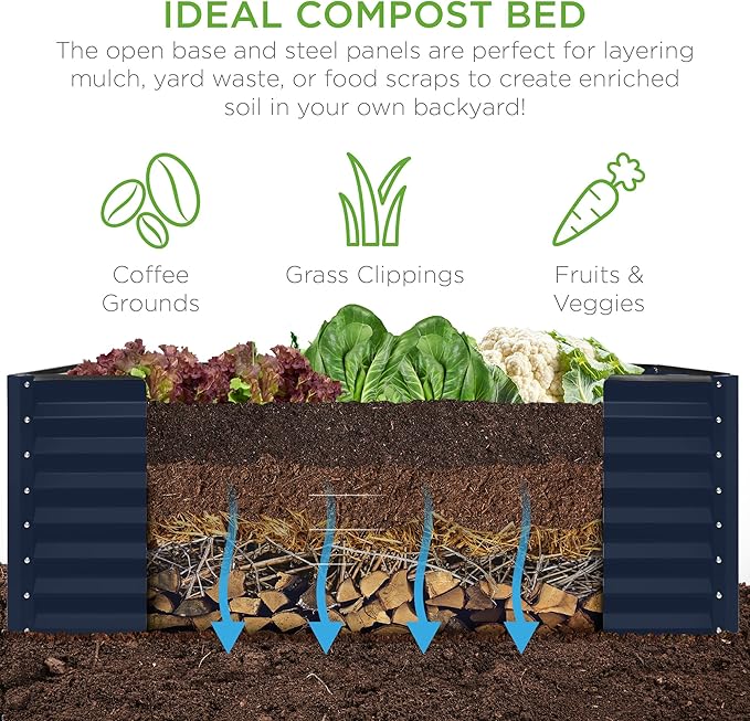 Best Choice Products 6x3x2ft Outdoor Metal Raised Garden Bed, Deep Root Box - Image 4