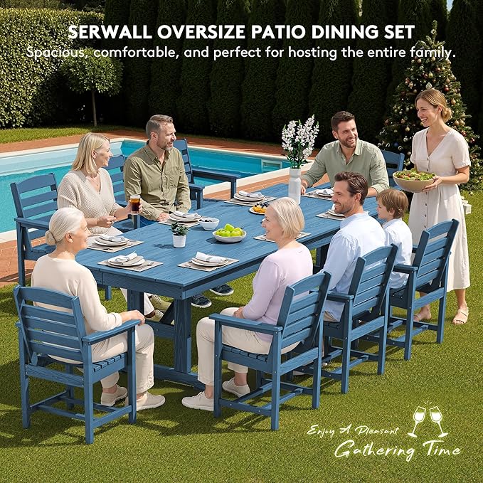SERWALL 9 Piece Outdoor Dining Set - Image 6