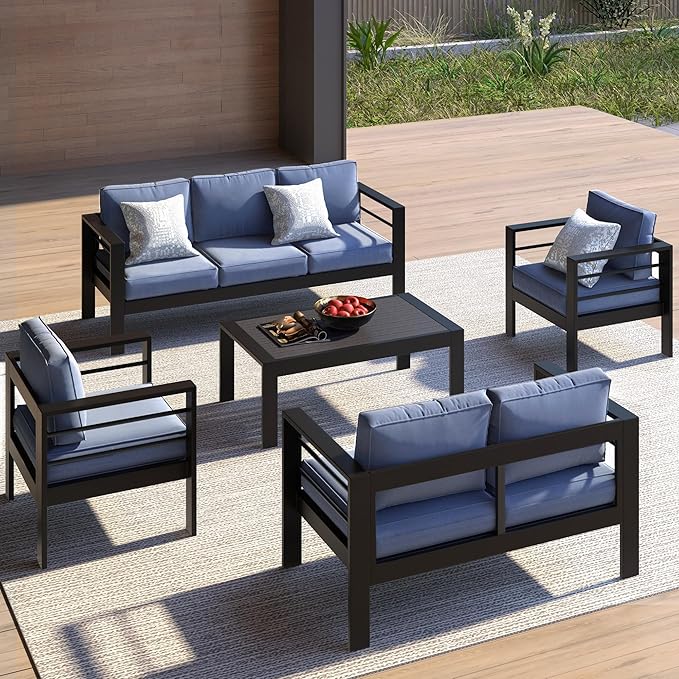 Kiss the Water Outdoor Patio Furniture Loveseat Sofa, All-Weather Metal - Image 6