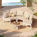 Outdoor Patio Furniture Set, 4 Piece Aluminum Half-Moon Patio Conversation Sets by Oasbira