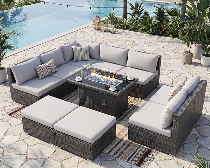 NICESOUL 10 Piece Modern Outdoor Patio Furniture Set - Image 3