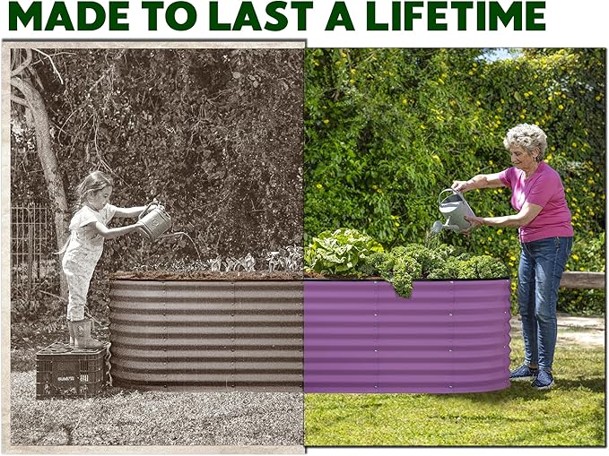Plant & Plot Galvanized Raised Garden Beds Outdoor // 4×2×2 ft Planter Raised - Image 3