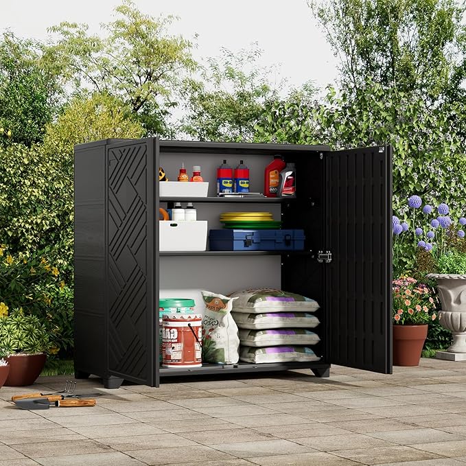 ZZM Indoor/Outdoor Storage Cabinet Waterproof, All Weather Outdoor Storage - Image 4