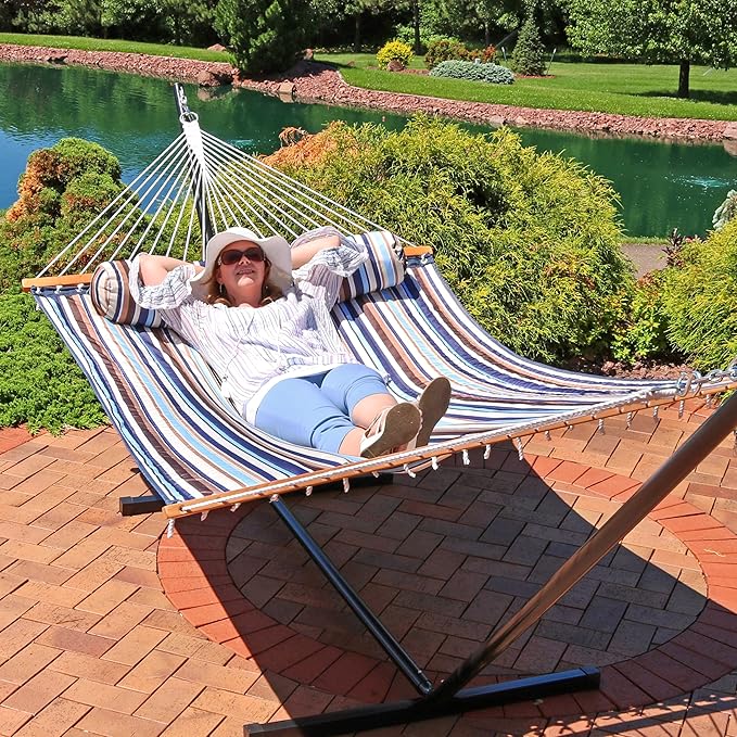 Sunnydaze Quilted Outdoor Hammock - Image 9