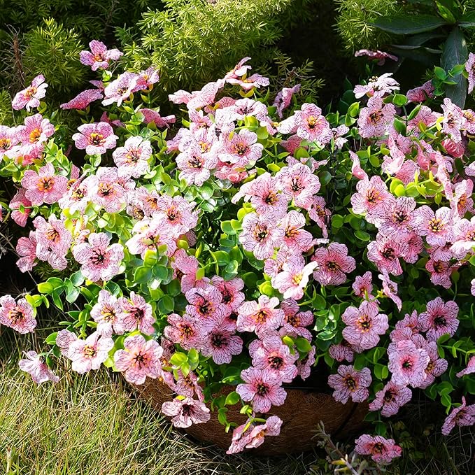 Artificial Flowers for Outdoor, UV Resistant Fake Silk Flowers, Realistic Faux - Image 4