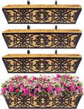 4 Pack 24 Inch Window Boxes Planters Railing Planter Box by KarlliuHOMEGARDEN
