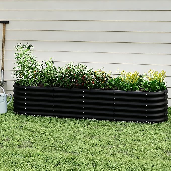Galvanized Raised Garden Bed, Outdoor Planter Bed, Metal Planter Box by Besebay