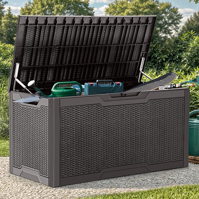 YITAHOME 100 Gallon Resin Deck Box, Weather Resistant Outdoor Storage Box by YITAHOME